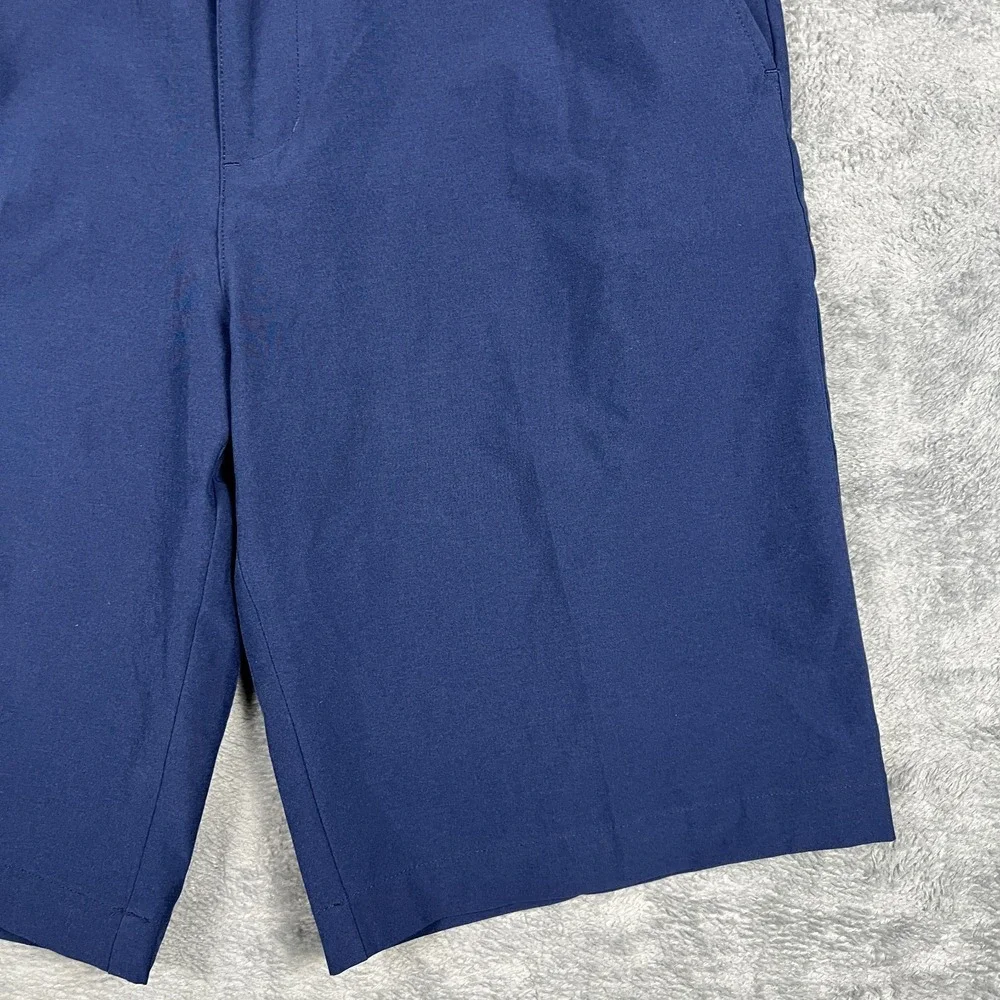 Adidas Golf Shorts Mens 32 Blue Stretch Performance Flat Front Gripper Waistband
